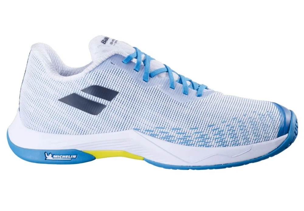 Мужские кроссовки для сквоша/бадминтона Babolat Shadow Spirit 2 - white/algier blue