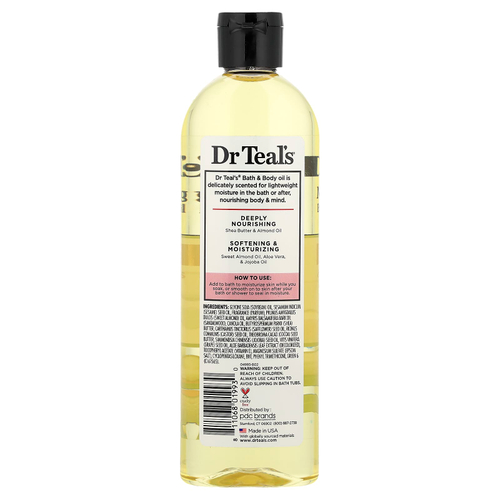 Dr. Teal's, увлажняющее масло для ванны и тела, масло ши и миндаль, 260 мл (8,8 жидк. унции)