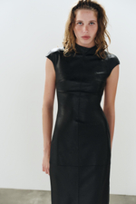 ПЛАТЬЕ МИДИ ИЗ ИСКУССТВЕННОЙ КОЖИ — ZARA