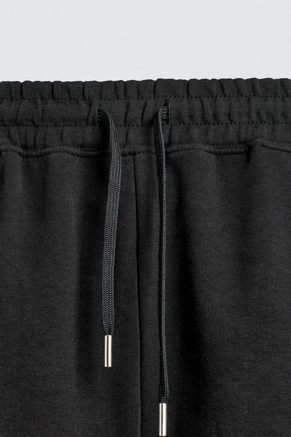 ZARA ШОРТЫ-ДЖОГГЕРЫ RELAXED FIT INTERLOCK, ЧЕРНЫЙ