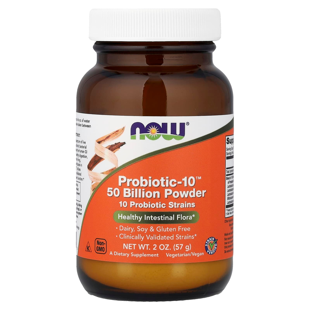 NOW Foods, Probiotic-10, порошок, 57 г (2 унции)