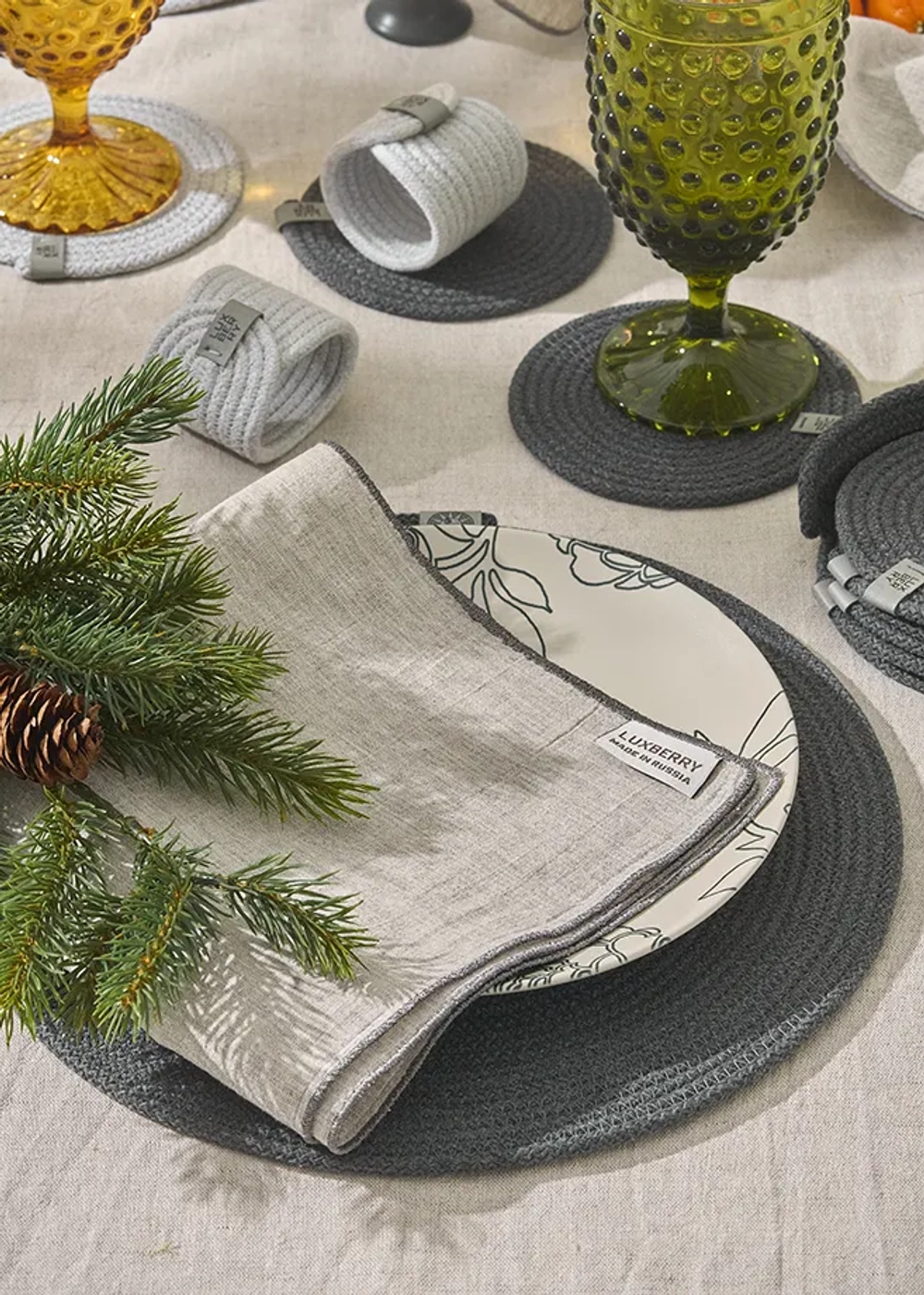 Сервировочная салфетка Luxberry Linen Серый