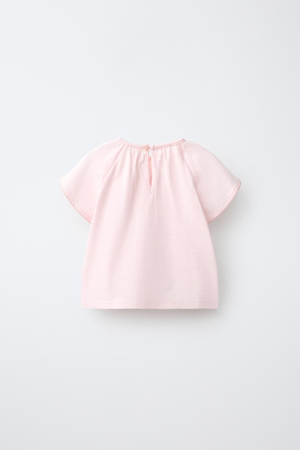 ZARA ФУТБОЛКА С ПРИНТОМ 'ДОМИК', РОЗОВЫЙ