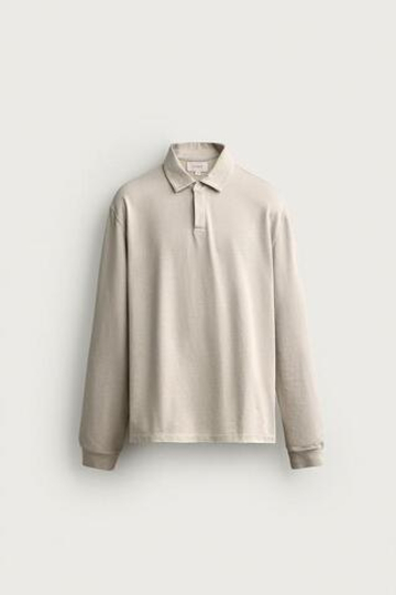 ZARA ТОЛСТОВКА-ПОЛО REGULAR FIT, ПЕСОЧНЫЙ
