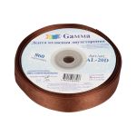 Лента атласная 2-сторонняя 20.0 мм / 33±2 метра, №098 т-коричневый, Gamma AL-20D