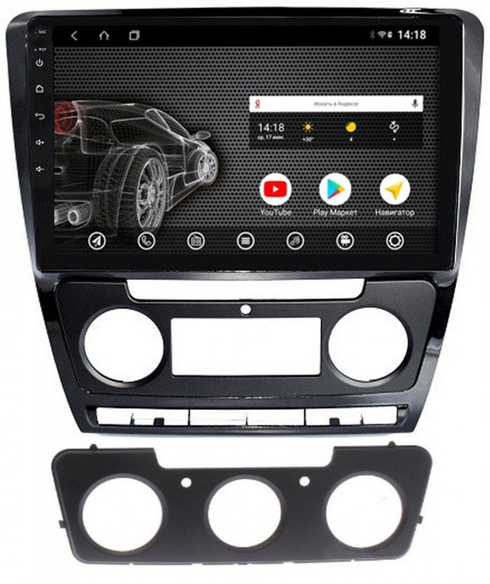 Магнитола для Skoda Octavia A5 2004-2013 (рамка черная глянцевая) - AK342R10-MTK Android 10