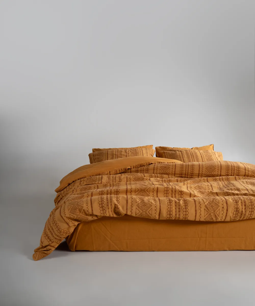 Lımasso КПБ 4 пр. Coastal Trio Mustard ЕВРО пододеяльник 200*220, простынь 240*260, наволочки 50*70 2шт — фото 6