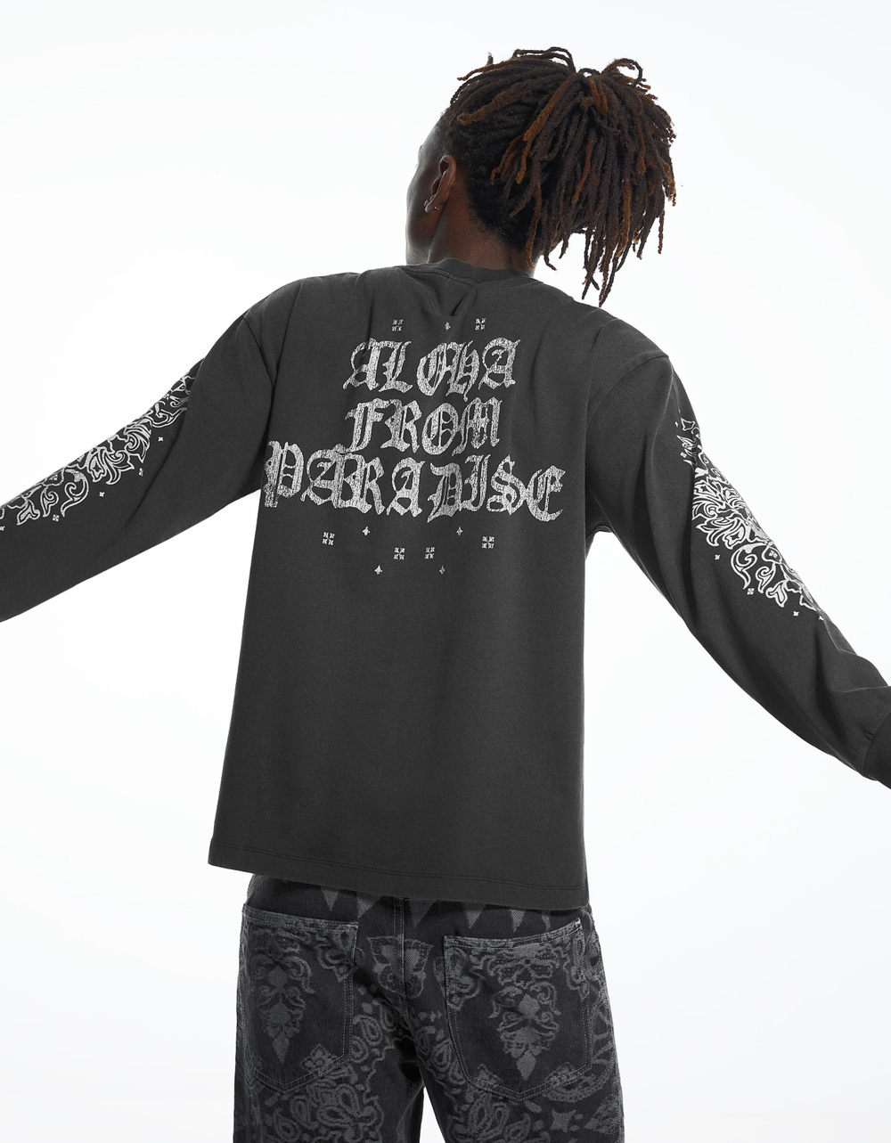 Женский лонгслив с эффектом потертости ARIES X BERSHKA - BERSHKA