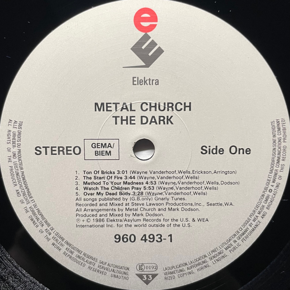Metal Church ‎– The Dark (Германия)
