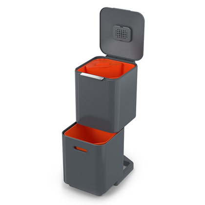 Контейнер для мусора с двумя баками totem compact, 40 л, графит