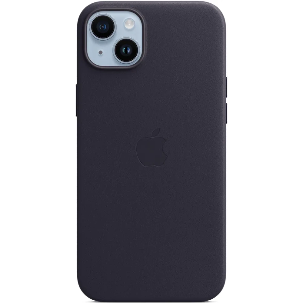 Кожаный чехол с поддержкой MagSafe Apple Leather Case для iPhone 14 Plus, Ink (Чернильный)