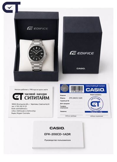 CASIO EFK-200CD-1ADR EDIFICE мужские наручные часы — автоматическая модель с циферблатом из кованого карбона