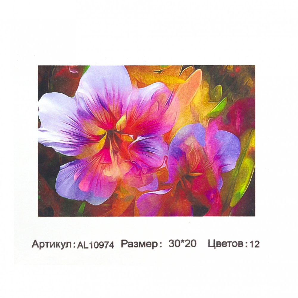 Картина по номерам Alingar, 20х30 см, 12 цветов, с акриловыми красками, холст на подрамнике, "Цветы"