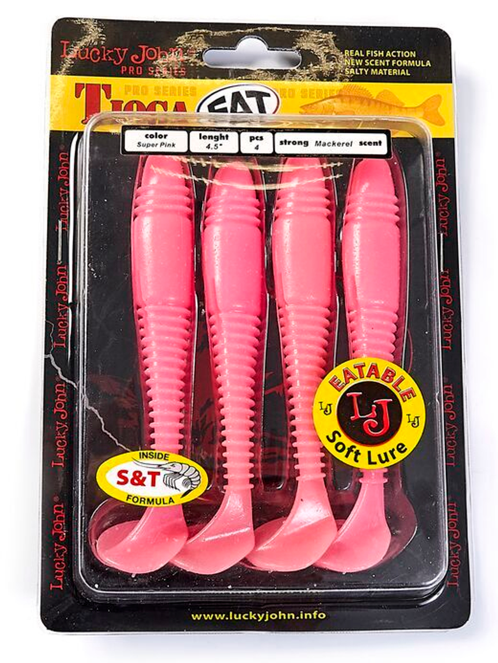 Виброхвосты съедобные LJ Pro Series TIOGA FAT 4.5in (11,4 см), цв. F05, 4 шт.
