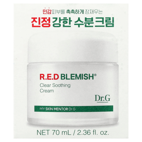 Dr. G, RED Blemish®, прозрачный успокаивающий крем, для чувствительной кожи, 70 мл (2,36 жидк. унции)