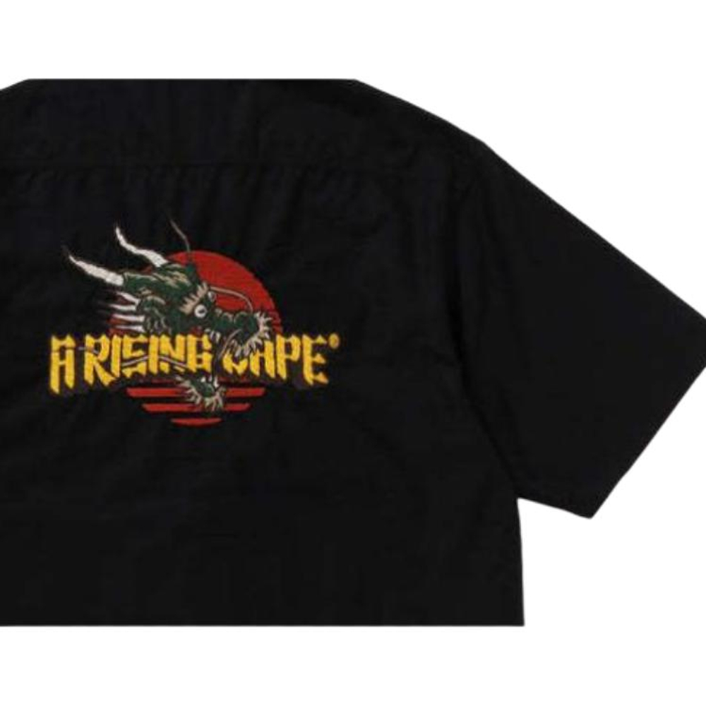 A Bathing Ape Dragon Embroidery Open Collar Shirt