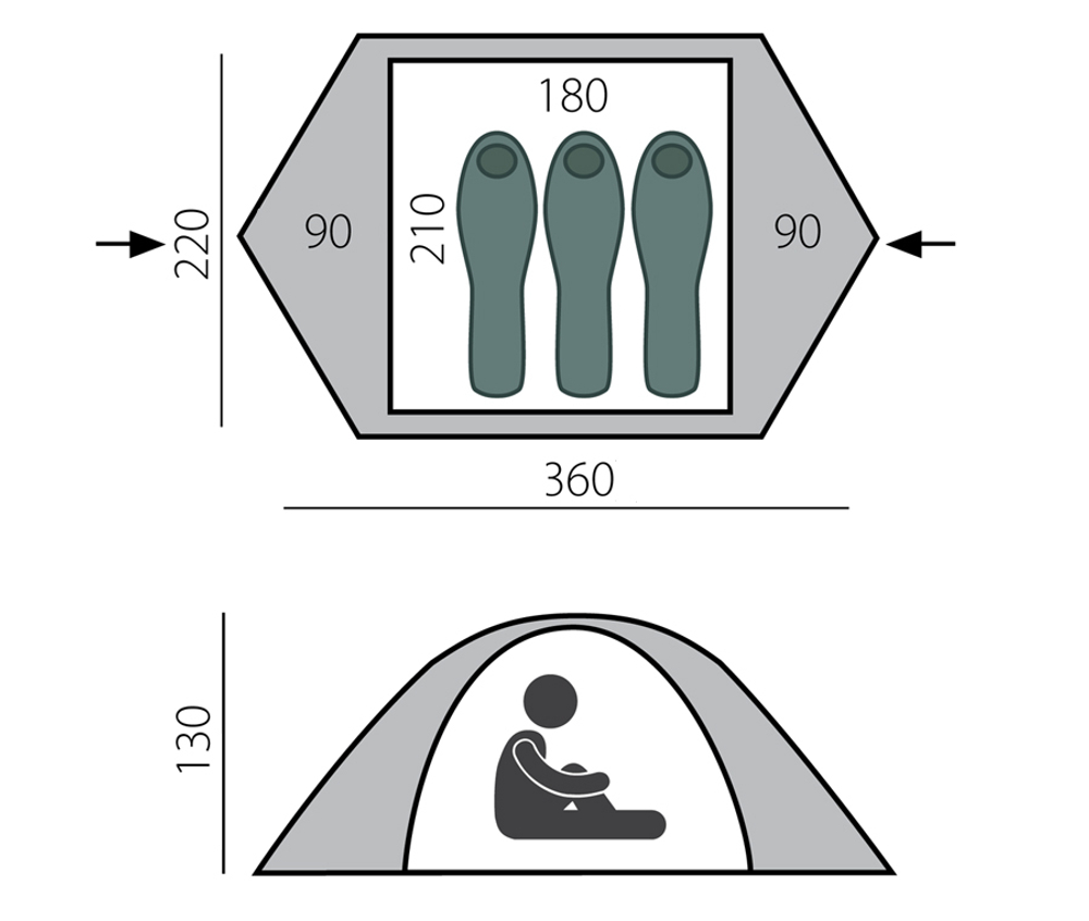 Палатка BTrace Solid 3 [T0495]