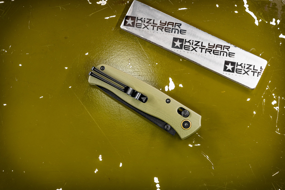 Складной нож SRM 255l-GP BlackWash сталь 10Cr15CoMoV рукоять OD green G10