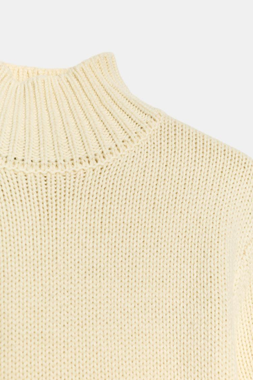 ZARA ТРИКОТАЖНЫЙ ДЖЕМПЕР С КОРОТКИМ РУКАВОМ, ЭКРЮ