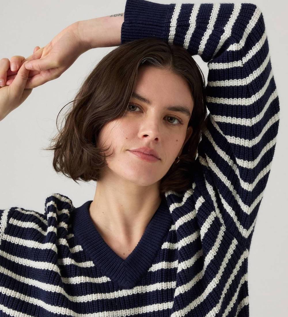Джемпер женский LEVI'S REESE VNECK SWEATER PARISIENNE STRIPE PE