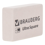 Ластик BRAUBERG "Ultra Square", 26х18х8мм, белый, натуральный каучук, 228707