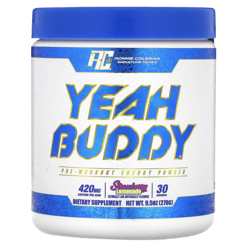 Ronnie Coleman, Signature Series, Yeah Buddy, энергетический порошок перед тренировкой, клубничный лимонад, 270 г (9,5 унции)