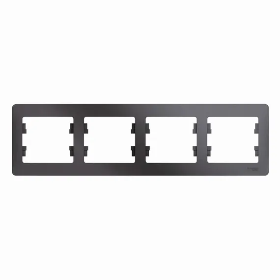 Рамка пластиковая на 4 поста горизонтальная Systeme Electric Glossa Графит GSL001304