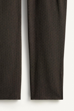 ZARA ЖАККАРДОВЫЕ БРЮКИ В СКЛАДКУ С ГЕОМЕТРИЧЕСКИМ РИСУНКОМ, КОРИЧНЕВЫЙ