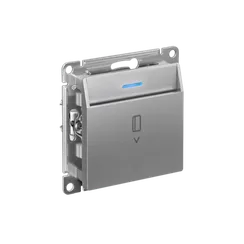 Выключатель карточный с подсветкой, без задержки отключения Systeme Electric AtlasDesign Алюминий ATN000367