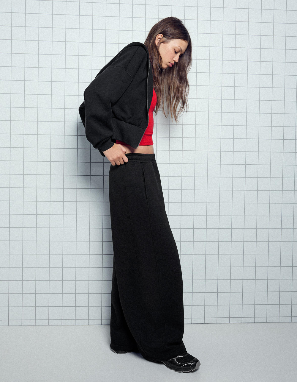 Женские брюки-парашюты из мягкой ткани - BERSHKA