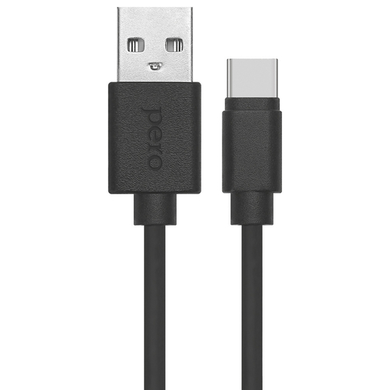 PERO дата-кабель DC-03 Type-C, 3А, 2м, черный Fast Charge