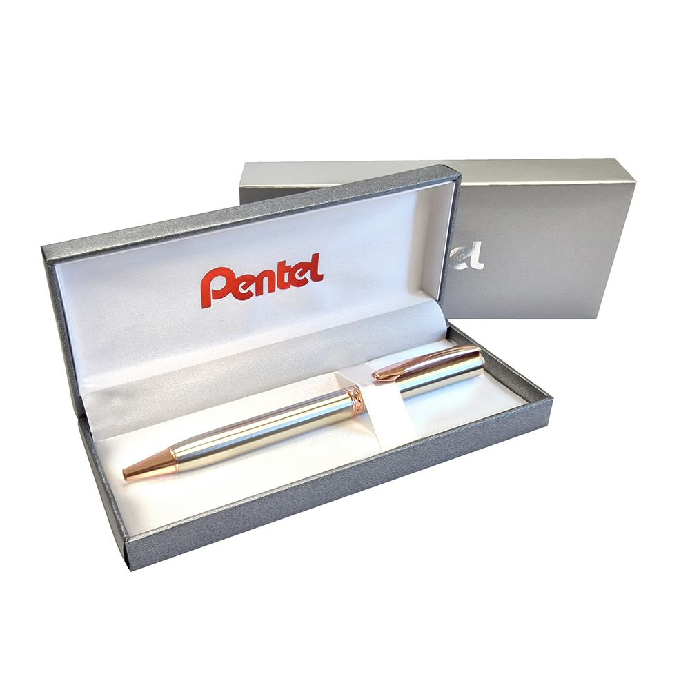 Ручка шариковая Pentel 0.8 мм, в подарочном футляре, B810PG-CEBSET цвет чернил: синий
