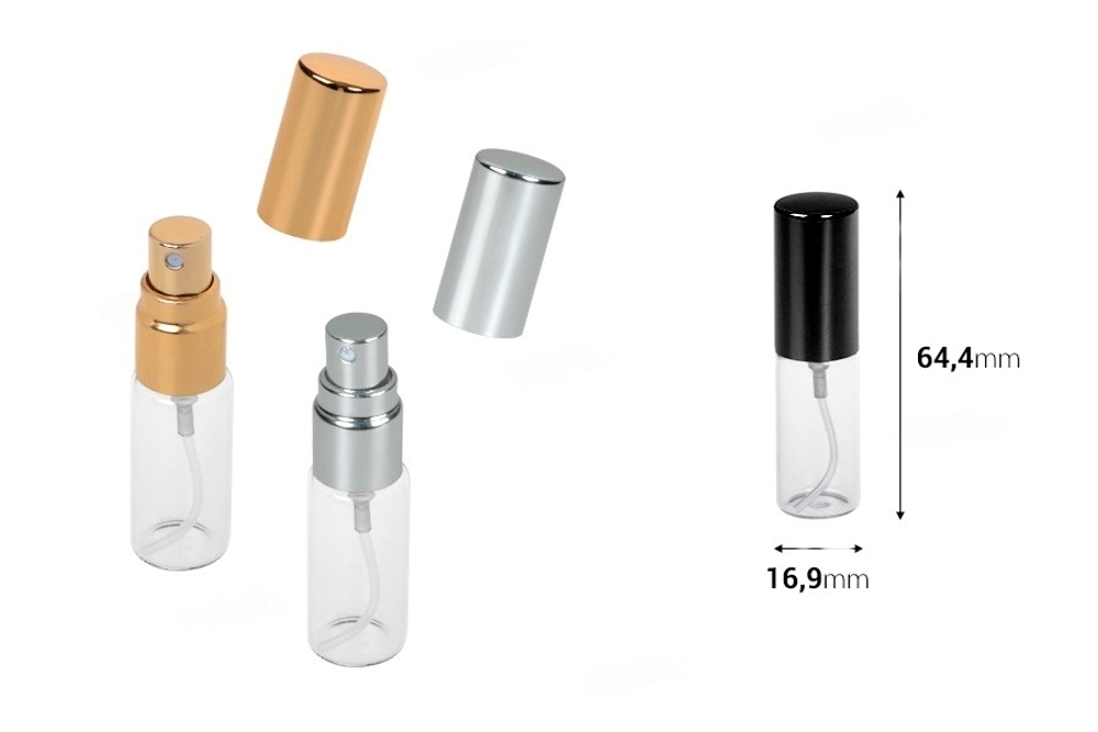 Parfüümipudel alumiiniumkorgiga 5 ml