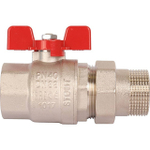 Кран шаровой STOUT полнопроходной 1 1/4" с американкой под O-ring кольцо (бабочка)
