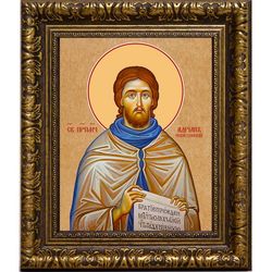 Адриан Пошехонский, Ярославский, игумен преподобномученик. Икона на холсте.