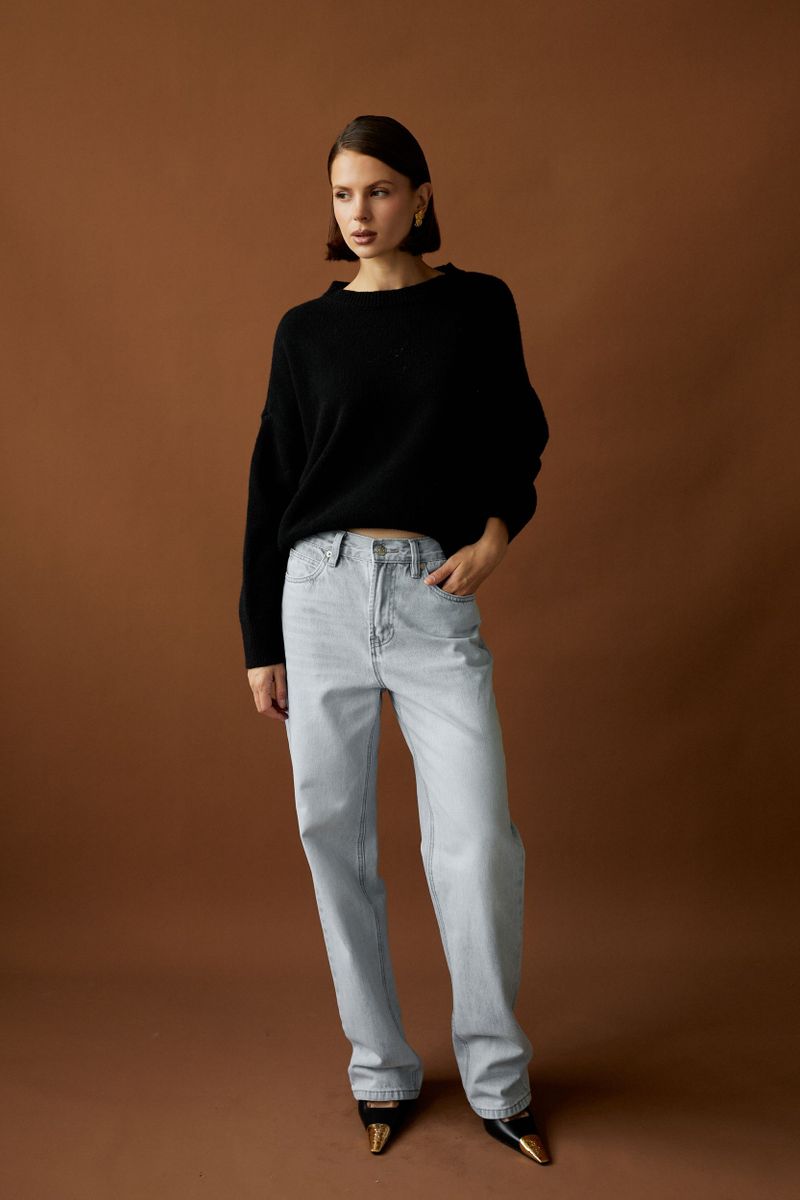 Джинсы прямые relaxed fit голубые