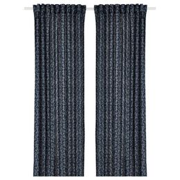 Комплект штор IKEA TRYSTAVMAL (ТРИСТЯВМАЛЬ), Темно-синий с рисунком, 145x250 см, 2 шт