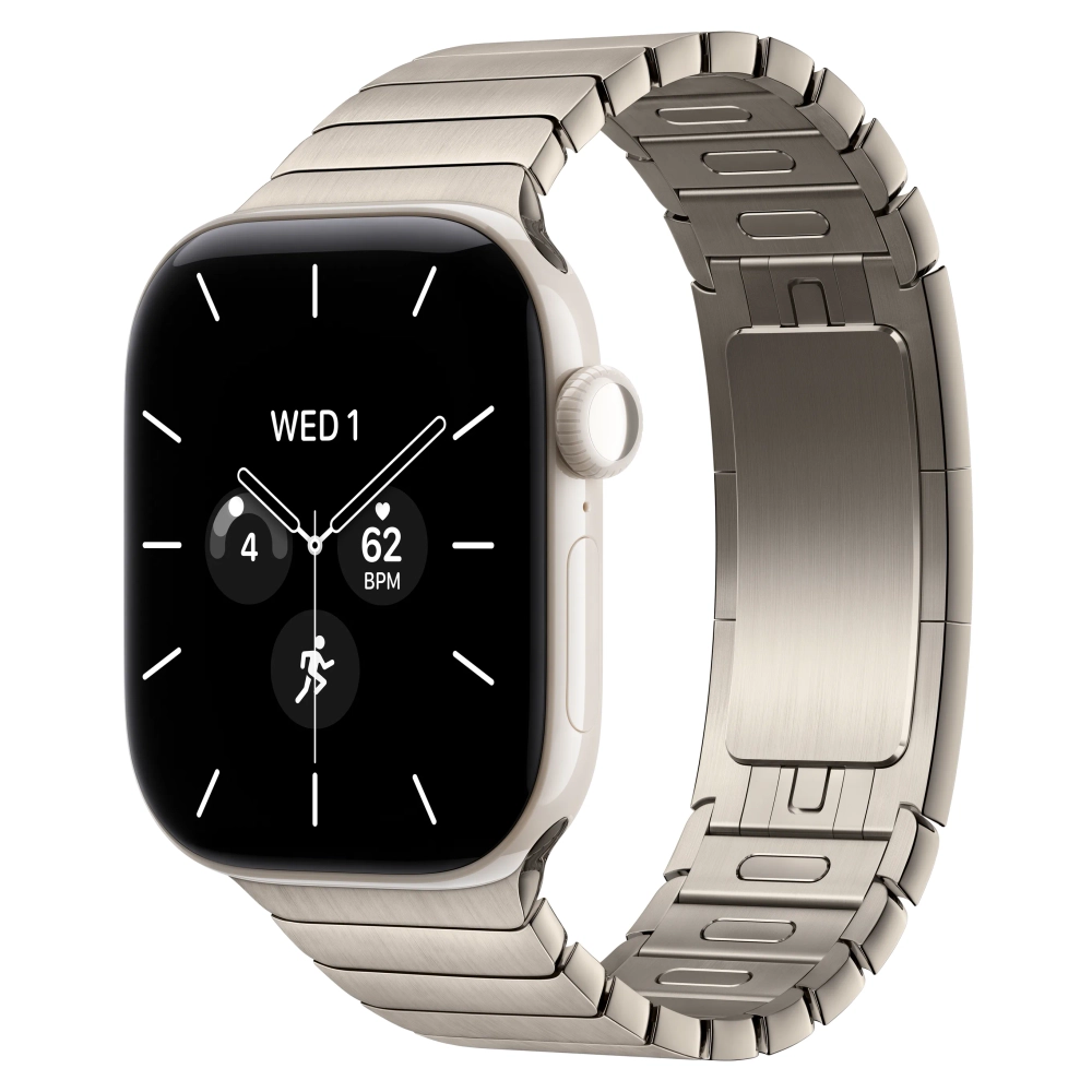 Умные часы Apple Watch Series 12 GPS + Cellular, 42mm, Pearl White Ceramic Case with Natural Link Bracelet