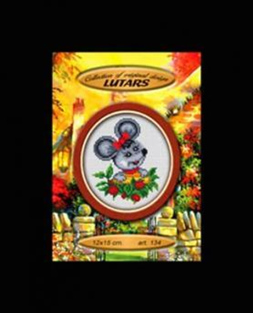 "Мышка в цветах"-134 вышивка