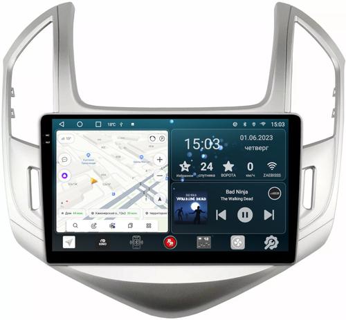 Магнитола для Chevrolet Cruze 2012-2015 (серебро/черный) - RedPower 048 Android 10, Быстрая, QLED+2K, CarPlay, SIM-слот