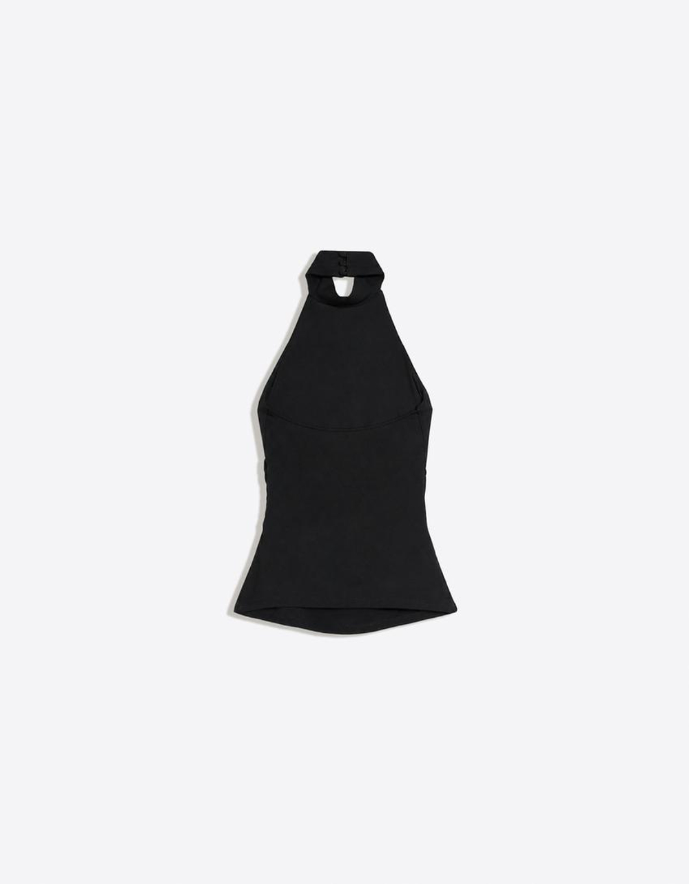 BERSHKA Топ-халтер, черный