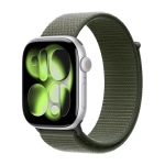 Умные часы Apple Watch Series 11 GPS, 46mm, Silver Aluminium Case with Forest Sport Loop