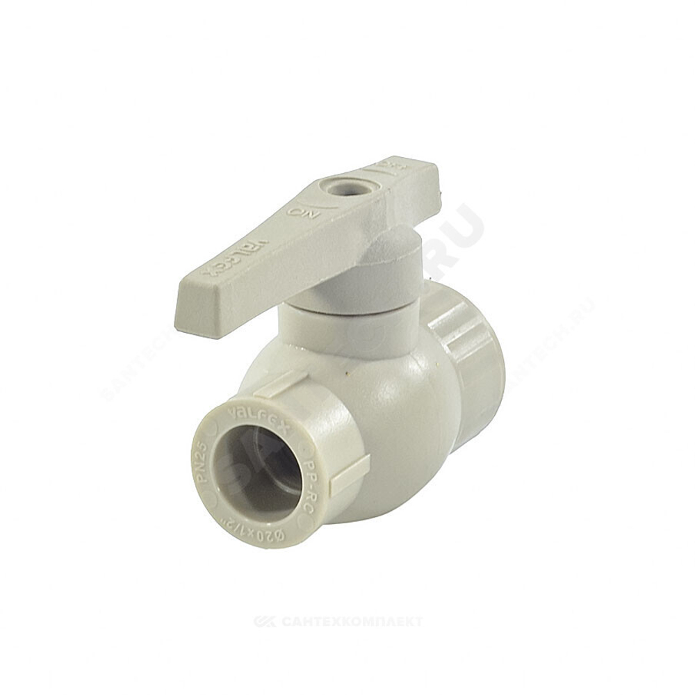 Кран шаровой PP-R серый Дн 25х3/4" ВР VALFEX 10142534Г