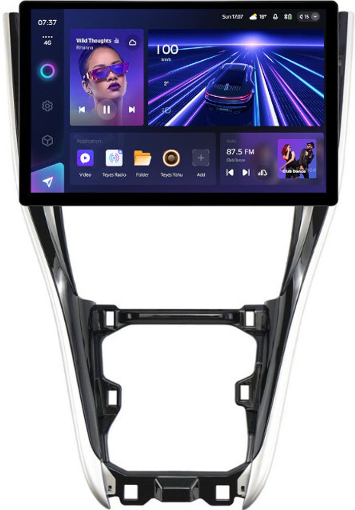 Магнитола для Toyota Harrier 3 XU60 2017-2020 (большая рамка) - Teyes CC3-2K монитор 13" QLED+2K, Android 10, Быстрая, 4G SIM-слот, CarPlay