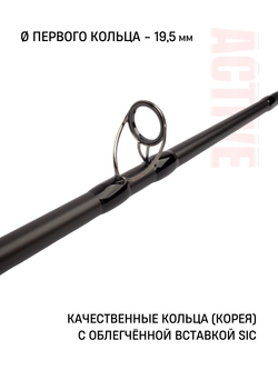 Удилище фидерное "ACTIVE FEEDER", тест до 150 г, 3,90 м, 3+3, (1,5oz - стекл., диам. 2,2)