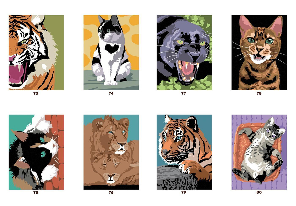 Hachette раскраска по номерам Coloriages mystères - Chats et félins(предзаказ, дата выпуска 04.06.2025)