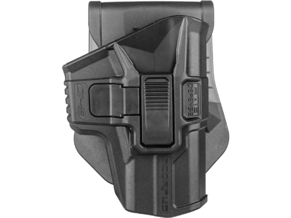 Кобура поворотная с кнопкой для Glock 9 мм (правша), черный, Fab Defense