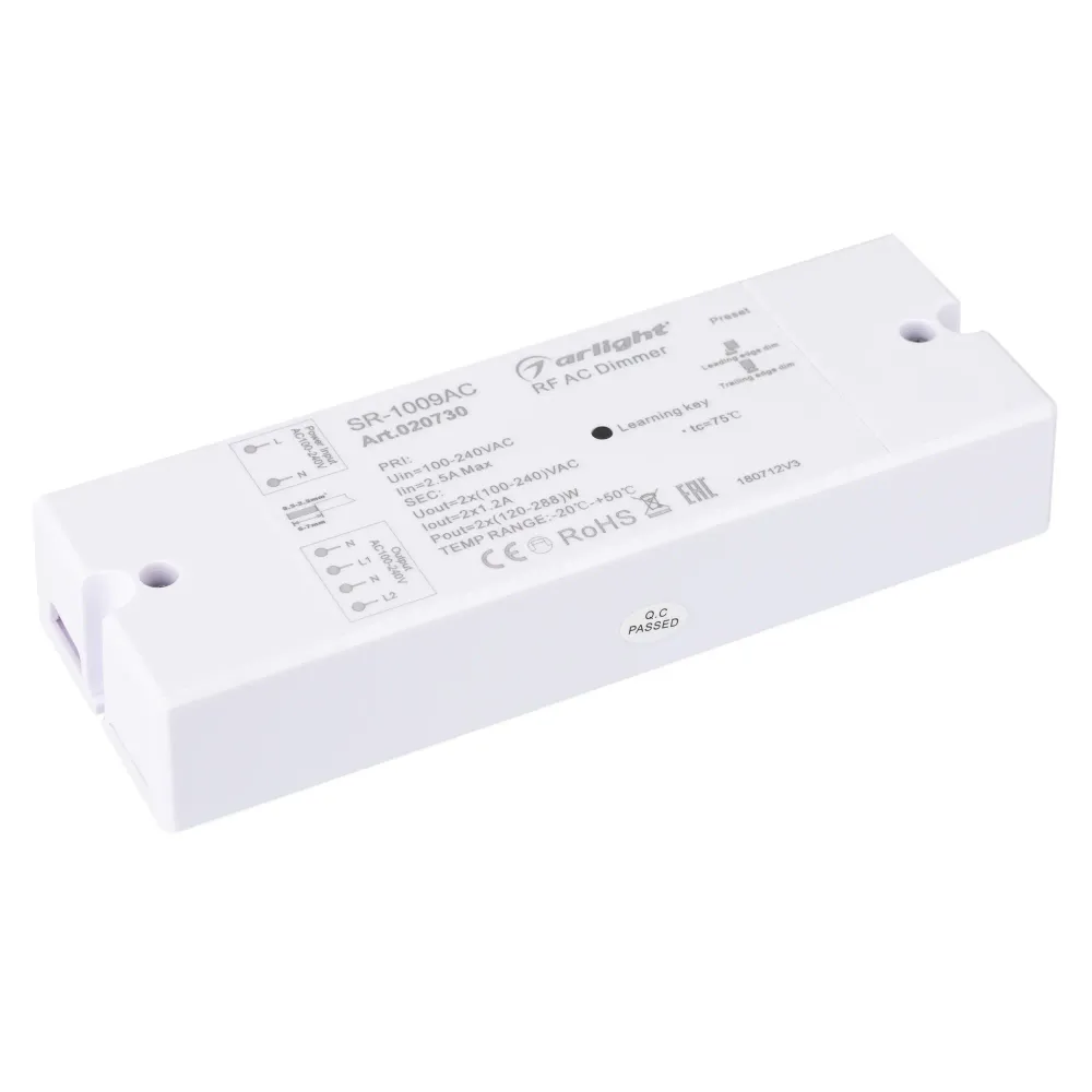 Диммер SR-1009AC (230V, 2x1.2A) (Arlight, IP20 Пластик, 3 года) Диммер SR-1009AC (230V, 2x1.2A) (Arlight, IP20 Пластик, 3 года)