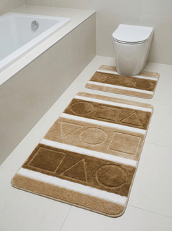 Набор ковриков для ванной Zalel Silver, 2 предмета, 60×100 см, коричневый