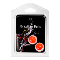Набор из 2 шариков с массажным маслом с ароматом вишни Secret Play Brazilian Balls
